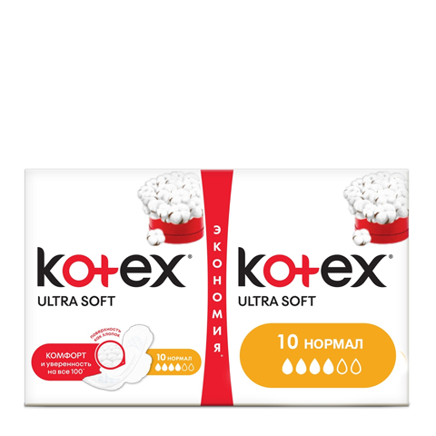 Kotex Ultra Soft Нормал Прокладки N20 (Упаковка 20 шт.): фото, цены, описание товара, отзывы и наличие в Москве и Санкт-Петербурге