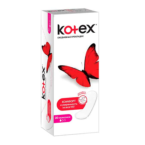 Kotex Ультратонкие Прокладки ежедневные N20: фото, цены, описание товара, отзывы и наличие в Москве и Санкт-Петербурге