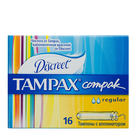 Tampax Тампоны Compak Regular с аппликатором N16: фото, цены, описание товара, отзывы и наличие в Москве и Санкт-Петербурге