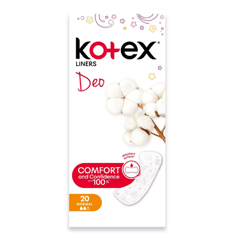 Kotex Deo Нормал Прокладки ежедневные N20 (Упаковка 20 шт.): фото, цены, описание товара, отзывы и наличие в Москве и Санкт-Петербурге