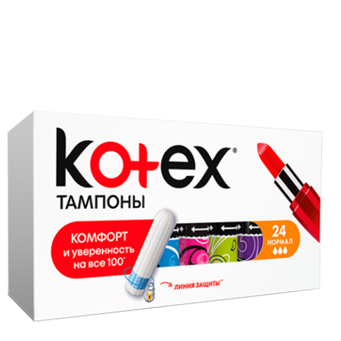 Kotex Нормал Тампоны N24 (Упаковка 24 шт.): фото, цены, описание товара, отзывы и наличие в Москве и Санкт-Петербурге
