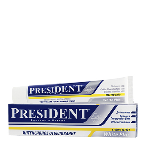 PresiDENT Зубная паста White Plus отбеливающая (Туба 30 мл): фото, цены, описание товара, отзывы и наличие в Москве и Санкт-Петербурге