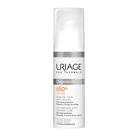 Урьяж Депидерм Уход дневной SPF50+ против пигментных пятен (Флакон с дозатором 30 мл): фото, цены, описание товара, отзывы и наличие в Москве и Санкт-Петербурге