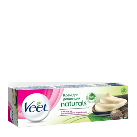 Veet Naturals Крем для депиляции с маслом ши (Туба 90 мл): фото, цены, описание товара, отзывы и наличие в Москве и Санкт-Петербурге