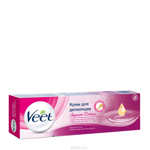 Veet Крем для депиляции Suprem Essence с ароматом розы и эфирными маслами (Туба 90 мл): фото, цены, описание товара, отзывы и наличие в Москве и Санкт-Петербурге